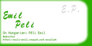 emil peli business card
