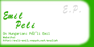 emil peli business card